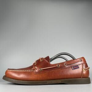Sebago Dockside Men's Size 10 M Brown Leather 2 Eye Boat Shoes Casual Loafer EUC